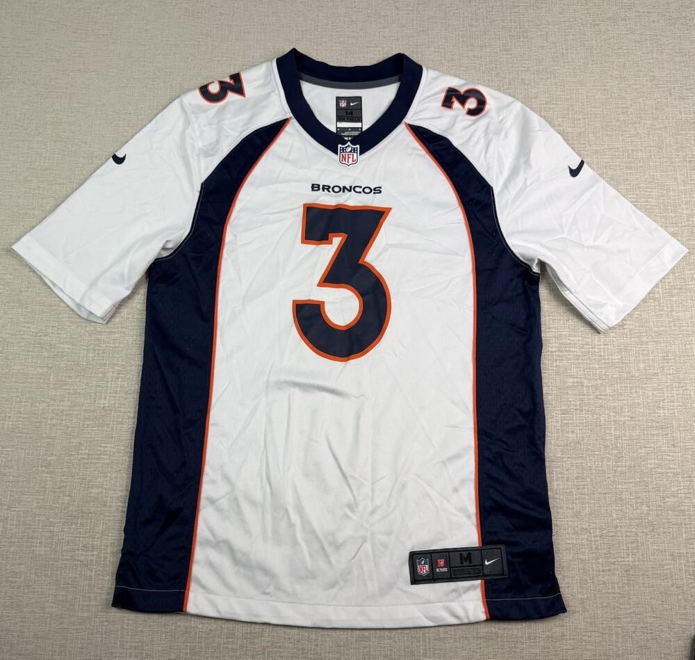 Nike Denver Broncos Russell Wilson 3 Jersey Men’s Medium White NFL On Field